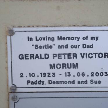 MORUM Gerald Peter Victor 1923-2003