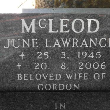 McLEOD June Lawrance 1945-2006