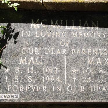 Mc MILLIAN Mac 1913-1984 &amp; Max 1919-1996