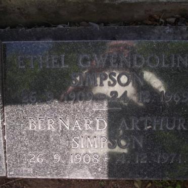 SIMPSON Bernard Arthur 1908-1971 &amp; Ethel Gwendoline 1909-1969