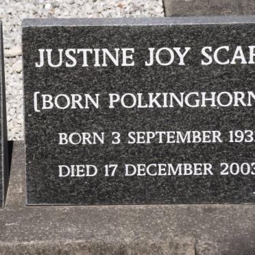 SCARR Justine Joy nee POLKINGHORNE 1931-2003