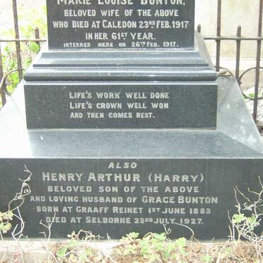 BUNTON Henry Arthur 1883-1927 :: BUNTON Marie Louise -1917