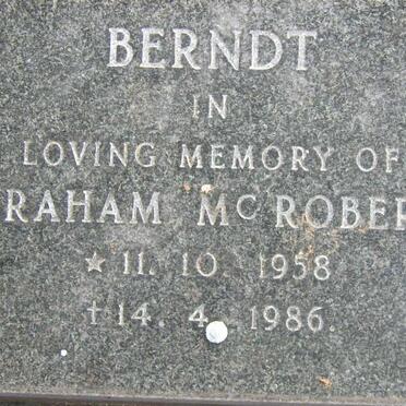 BERNDT Graham McRobert 1958-1986