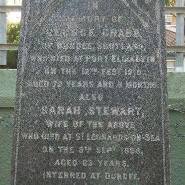 CRABB George -1910 &amp; Sarah STEWARD -1888
