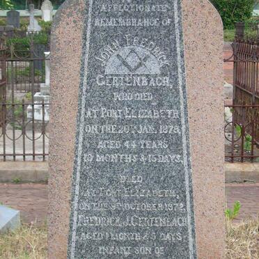 GERTENBACH John Frederick -1878 &amp; Maria Sophia :: GERTENBACH Frederick J. -1872