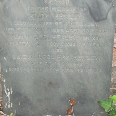 HENLEY Mary -1866 :: HENLEY John Elliott 1880 &amp; Eliza Gerviess -1884