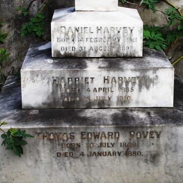 HARVEY Daniel 1821-189? &amp; Harriet 1835-1910 :: POVEY Thomas Edward 1849-1880