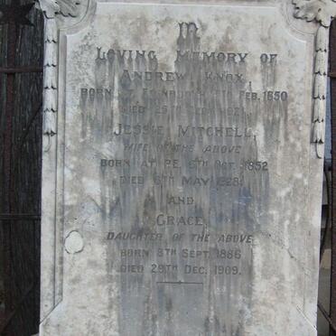 KNOX Andrew 1850- &amp; Jessie Mitchell 1852-1928 :: KNOX Grace1886-1909