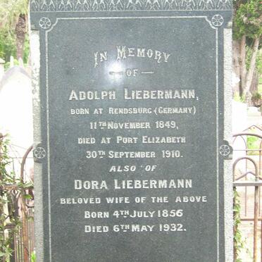 LIEBERMAN Adolph 1849-1910 &amp; Dora 1856-1932