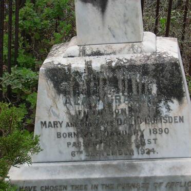 LUMSDEN Alan Graeme 1890-1924