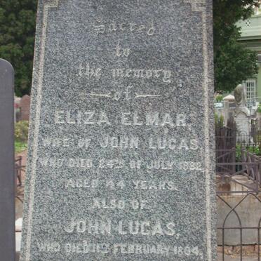 LUCAS John -1894 &amp; Eliza ELMAR -1882