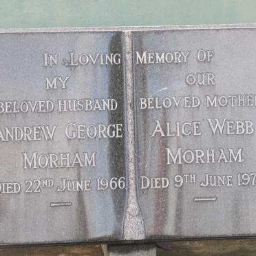 MORHAM Andrew George -1966 &amp; Alice Webb -1972