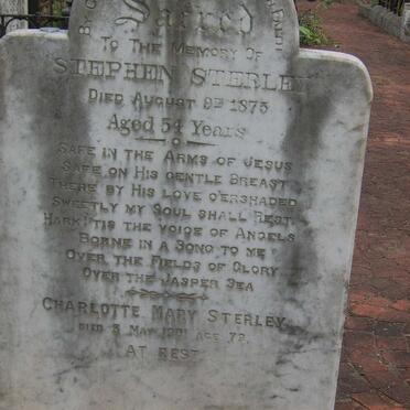 STERLEY Stephen -1875 &amp; Charlotte Mary -1901