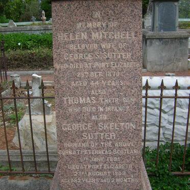 SUTTER George Skelton 1821-1903 &amp; Helen MITCHELL -1870 :: SUTTER Thomas