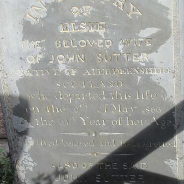 SUTTER John -1868 &amp; Elsie -1866