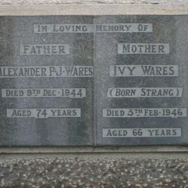 WARES Alexander P.J. -1944 &amp; Ivy STRANG -1946
