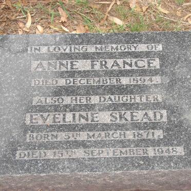 FRANCE Anne -1894 :: SKEAD Eveline 1871-1948