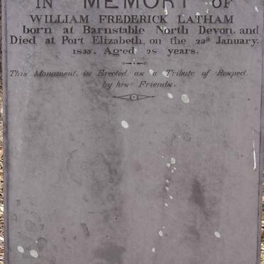 LATHAM William Frederick -1855