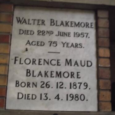 BLAKEMORE Walter -1957 &amp; Florence Maud 1879-1980