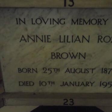 BROWN Annie Lillian Rose 1879-1956