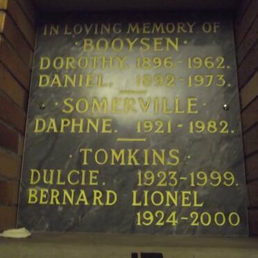 BOOYSEN &amp; SOMERVILLE &amp; TOMKINS