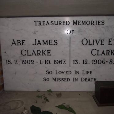 CLARKE Abe James 1902-1967 &amp; Olive Ethel 1906-1995