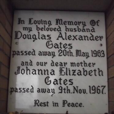 GATES Douglas Alexander -1963 &amp; Johanna Elizabeth -1967