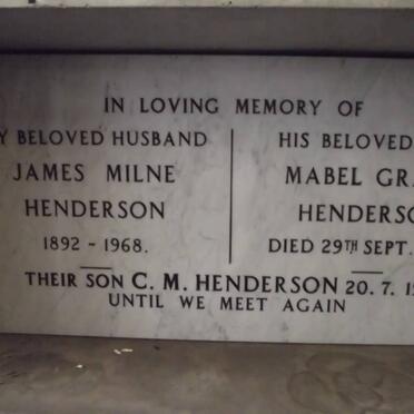 HENDERSON James Milne 1892-1968 &amp; Mabel Grace -1970 :: HENDERSON C.M. -1991