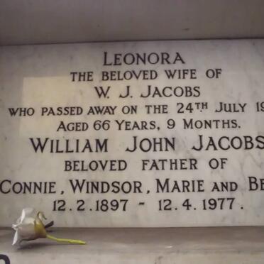 JACOBS William John 1897-1977 &amp; Leonora -1967