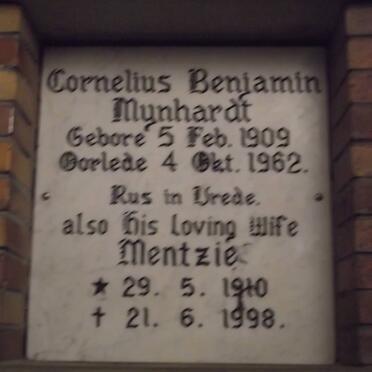 MYNHARDT Cornelius Benjamin 1909-1962 &amp; Mentzie 1910-1998