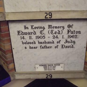 PATON Edward C. 1905-1962 :: PATON Howard David 1968-1974