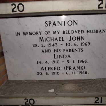 SPANTON Alfred 1910-1966 &amp; Linda 1910-1966 :: SPANTON Michael John  1943-1969