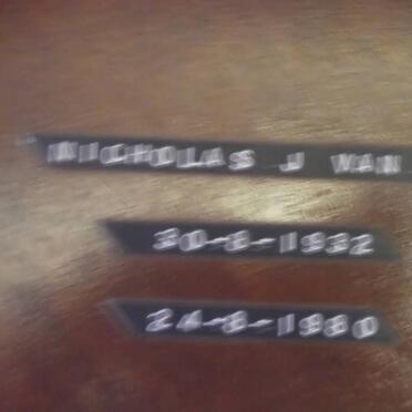 WYK Nicholas J., van 1932-1980