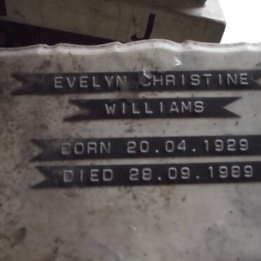 WILLIAMS Evelyn Christine 1929-1989