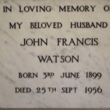 WATSON John Francis 1899-1956