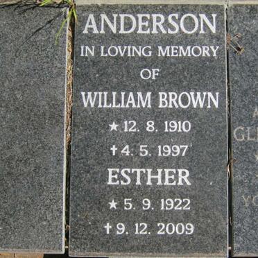 ANDERSON William Brown 1910-1997 &amp; Esther 1922-2009