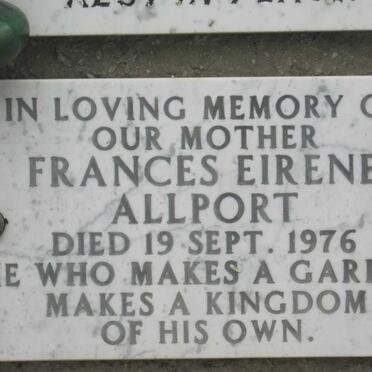 ALLPORT Frances Eirene -1976