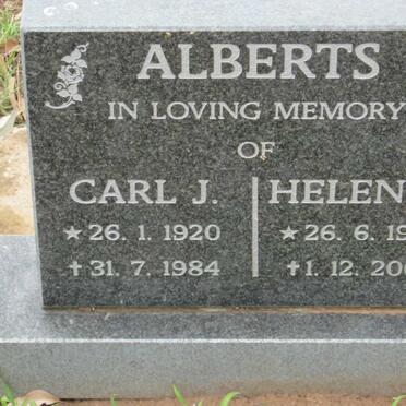 ALBERTS Carl J. 1920-1984 &amp; Helen H. 1927-2006