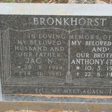 BRONKHORST Anthony 1946-1995 :: BRONKHORST Jac N. 1924-1981