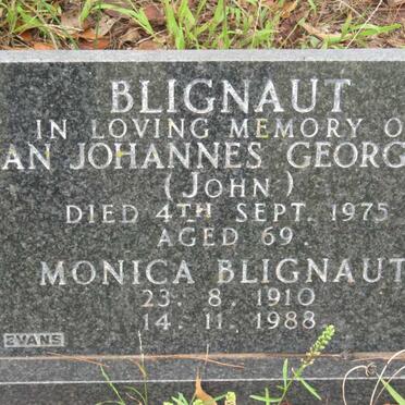 BLIGNAUT Jan Johannes Gerorgius -1975 &amp; Monica 1910-1988