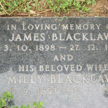 BLACKLAWS James 1898-1971 &amp; Milly 1893-1982