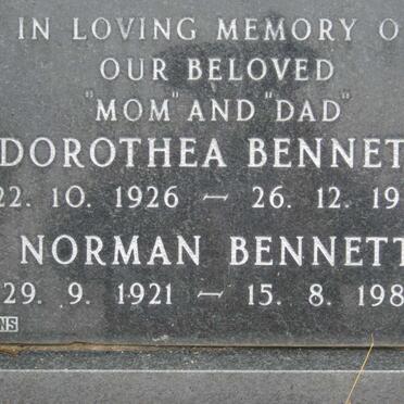 BENNETT Norman 1921-1984 &amp; Dorothea 1926-1974