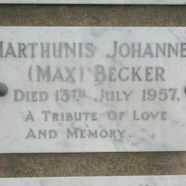 BECKER Marthunis Johannes -1957