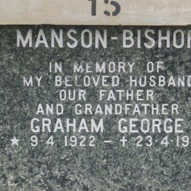 BISHOP Graham George, Manson 1922-1988