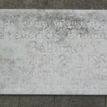 BALLINGER Frederick Thomas 1888-1962
