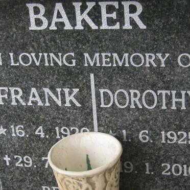 BAKER Frank 192?-199? &amp; Dorothey 1925-2010