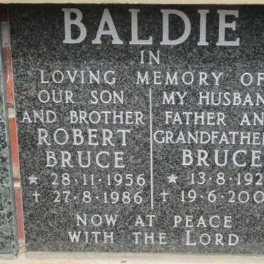 BALDIE Robert Bruce 1956-1986 :: BALDIE Bruce 1925-2000