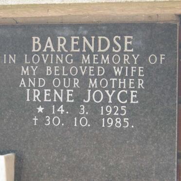 BARENDSE Irene Joyce 1925-1985