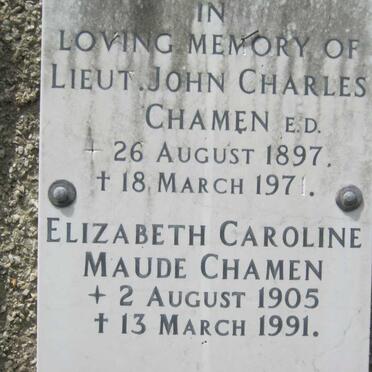 CHAMEN John Charles 1897-1971 &amp; Elizabeth Caroline Maude 1905-1991