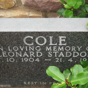 COLE Leonard Staddon 1904-1987